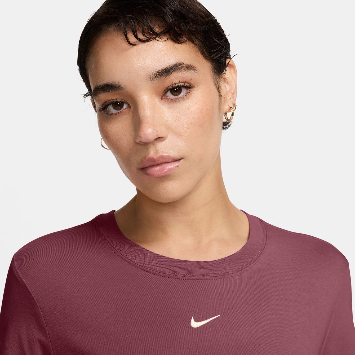 Camiseta de mujer W Nsw Nk Chll Knt Md Crp Nike - Rosa Rosa-3