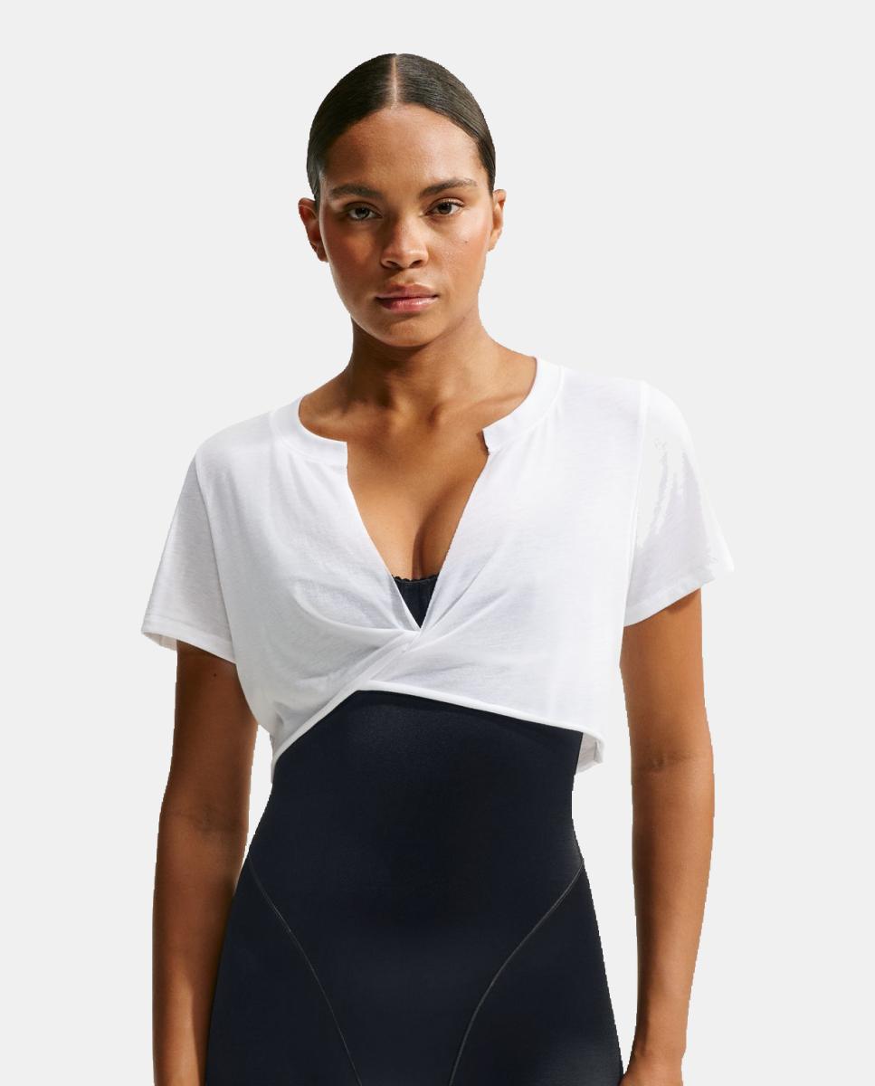 Camiseta de mujer Performance Cotton Blend NikeSKIMS - Blanco Blanco-3