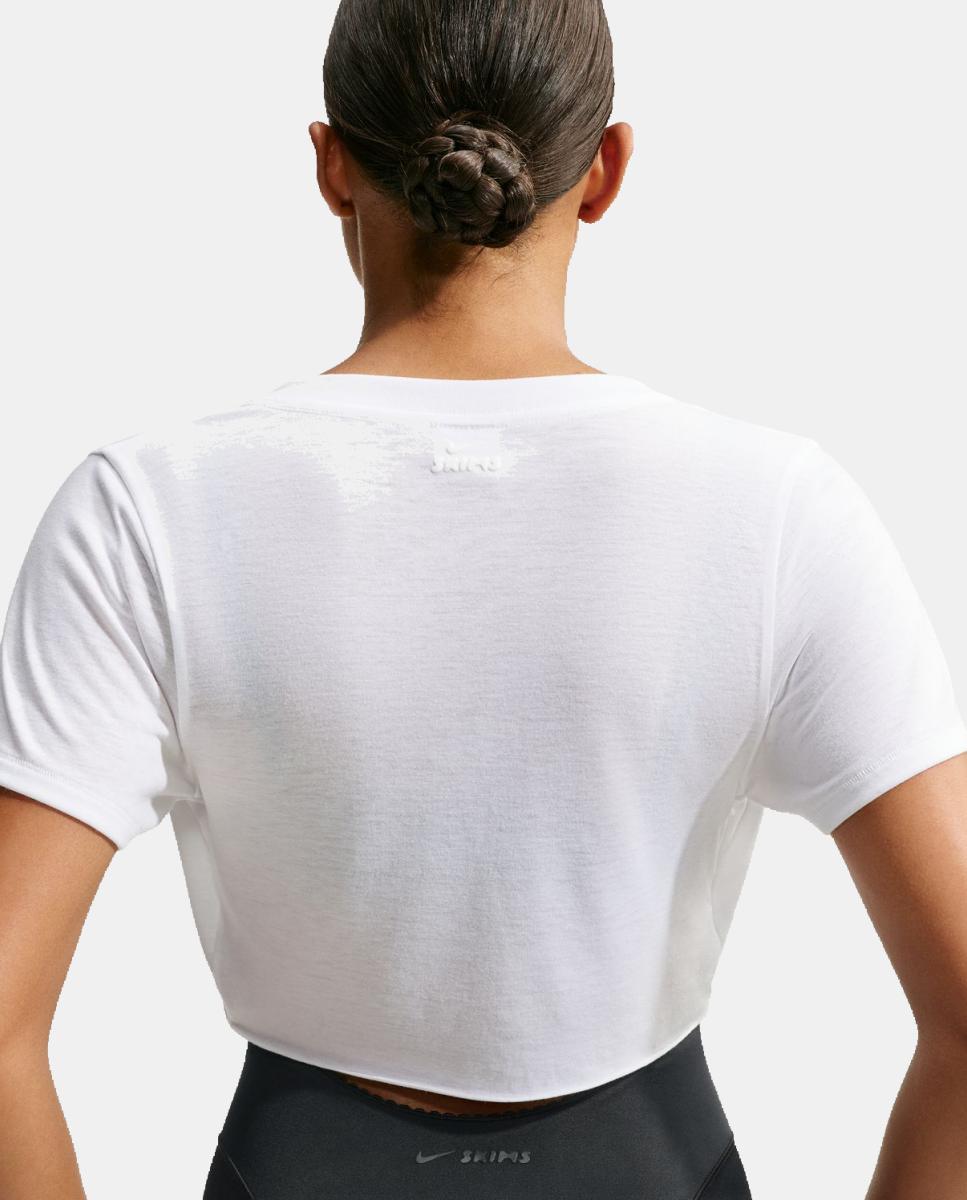 Camiseta de mujer Performance Cotton Blend NikeSKIMS - Blanco Blanco-4