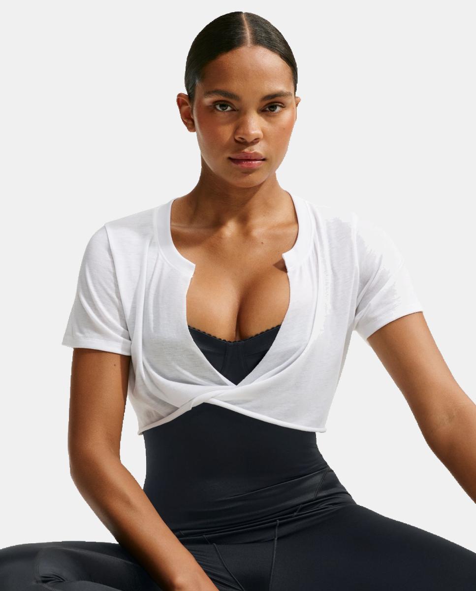 Camiseta de mujer Performance Cotton Blend NikeSKIMS - Blanco Blanco-5