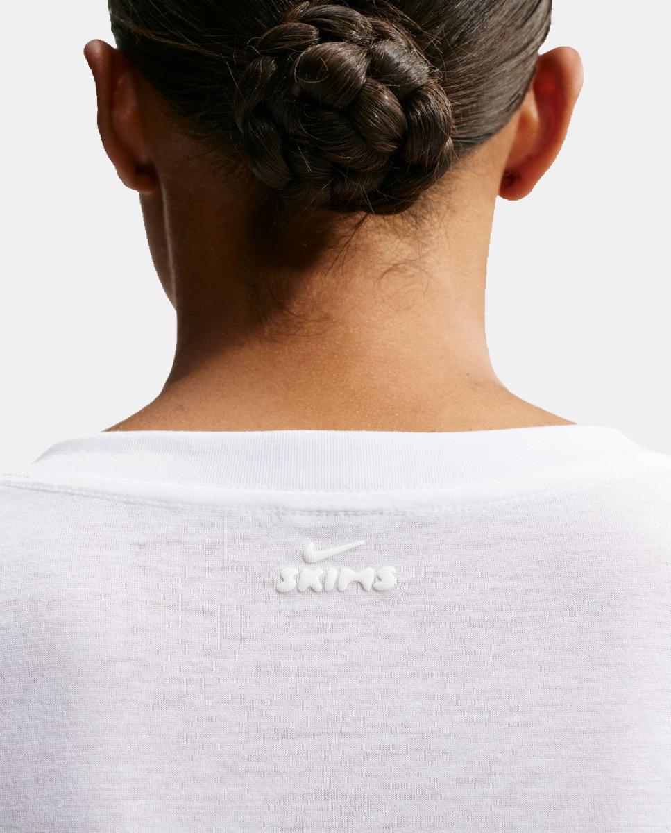 Camiseta de mujer Performance Cotton Blend NikeSKIMS - Blanco Blanco-6