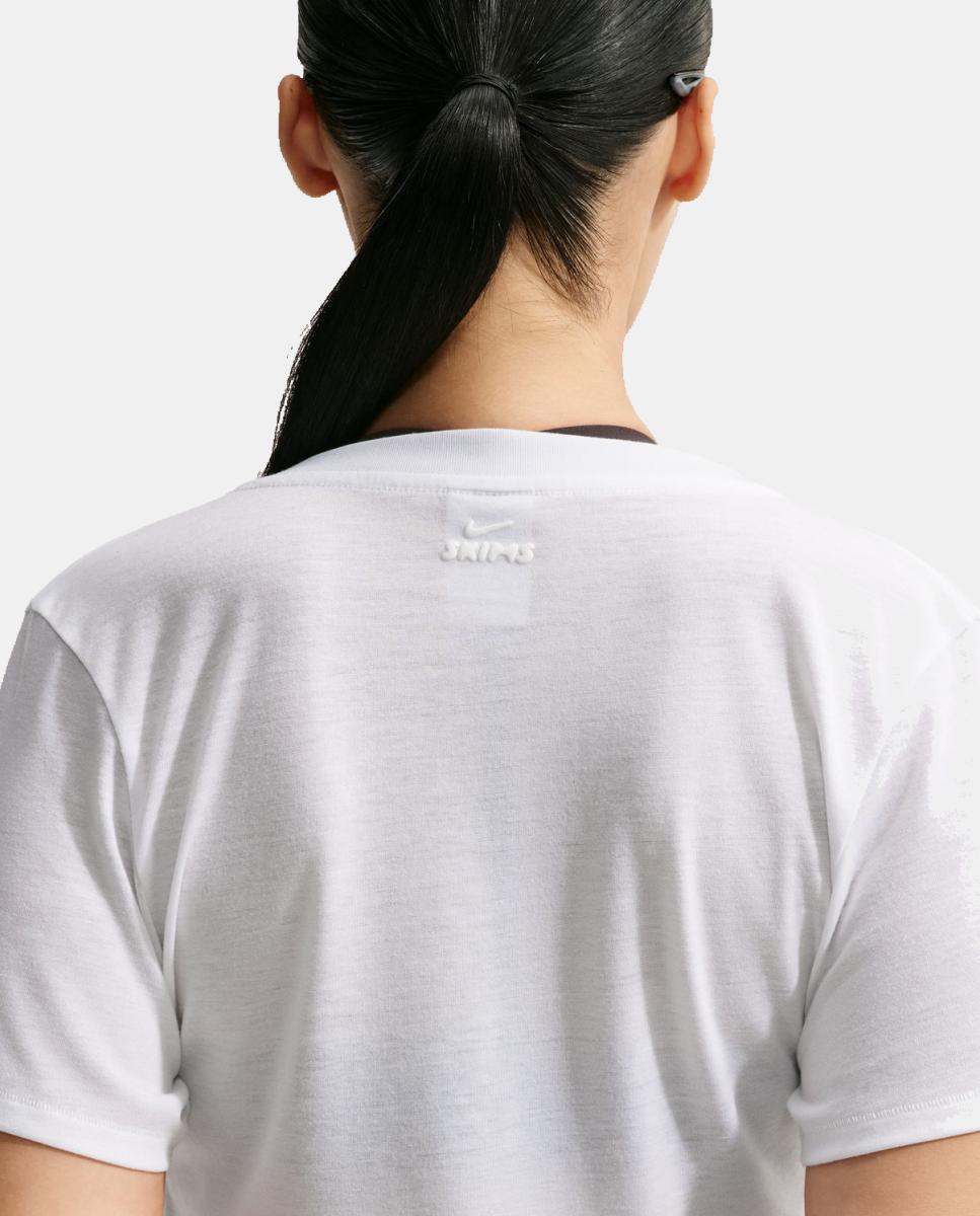 Camiseta de mujer Performance Cotton Blend NikeSKIMS - Blanco Blanco-8