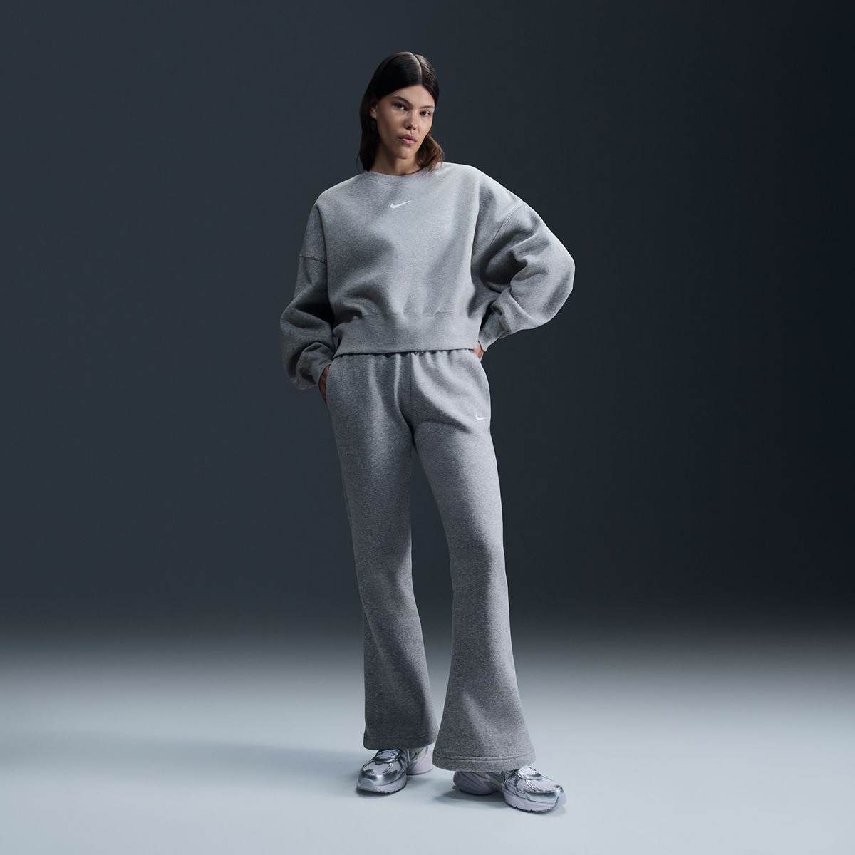 Sweatshirt de Mulher Sportswear Phoenix Fleece Cinzento-1