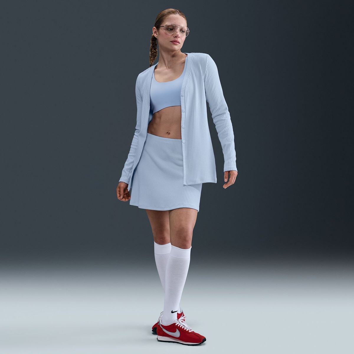 Cardigan de Mulher Sportswear Chill Rib Azul-1