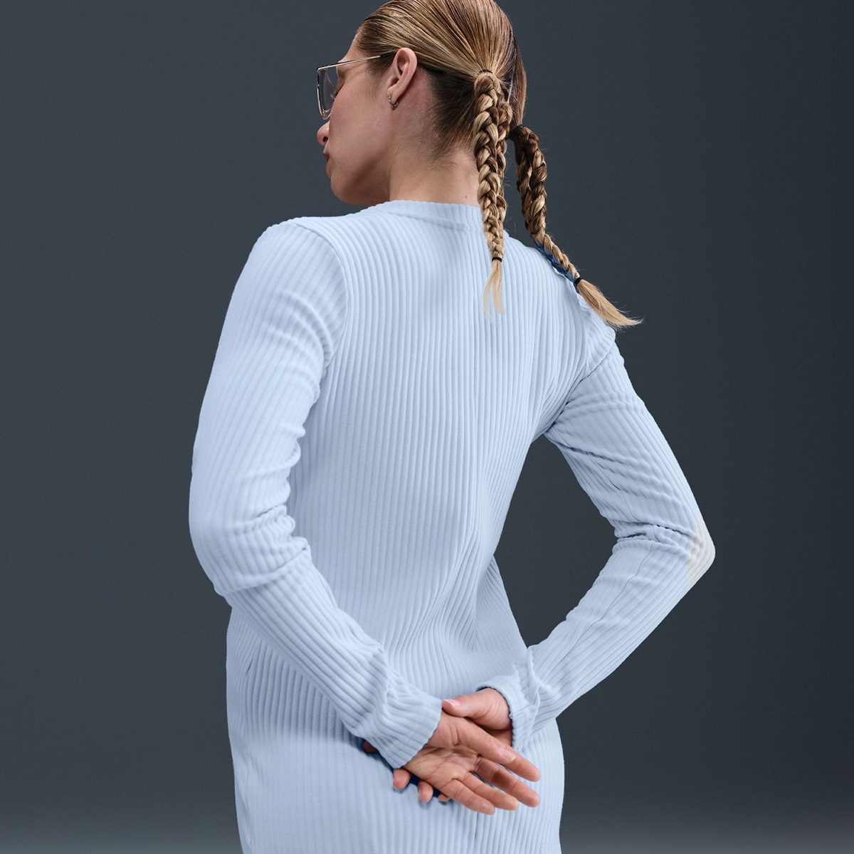 Cardigan de Mulher Sportswear Chill Rib Azul-4