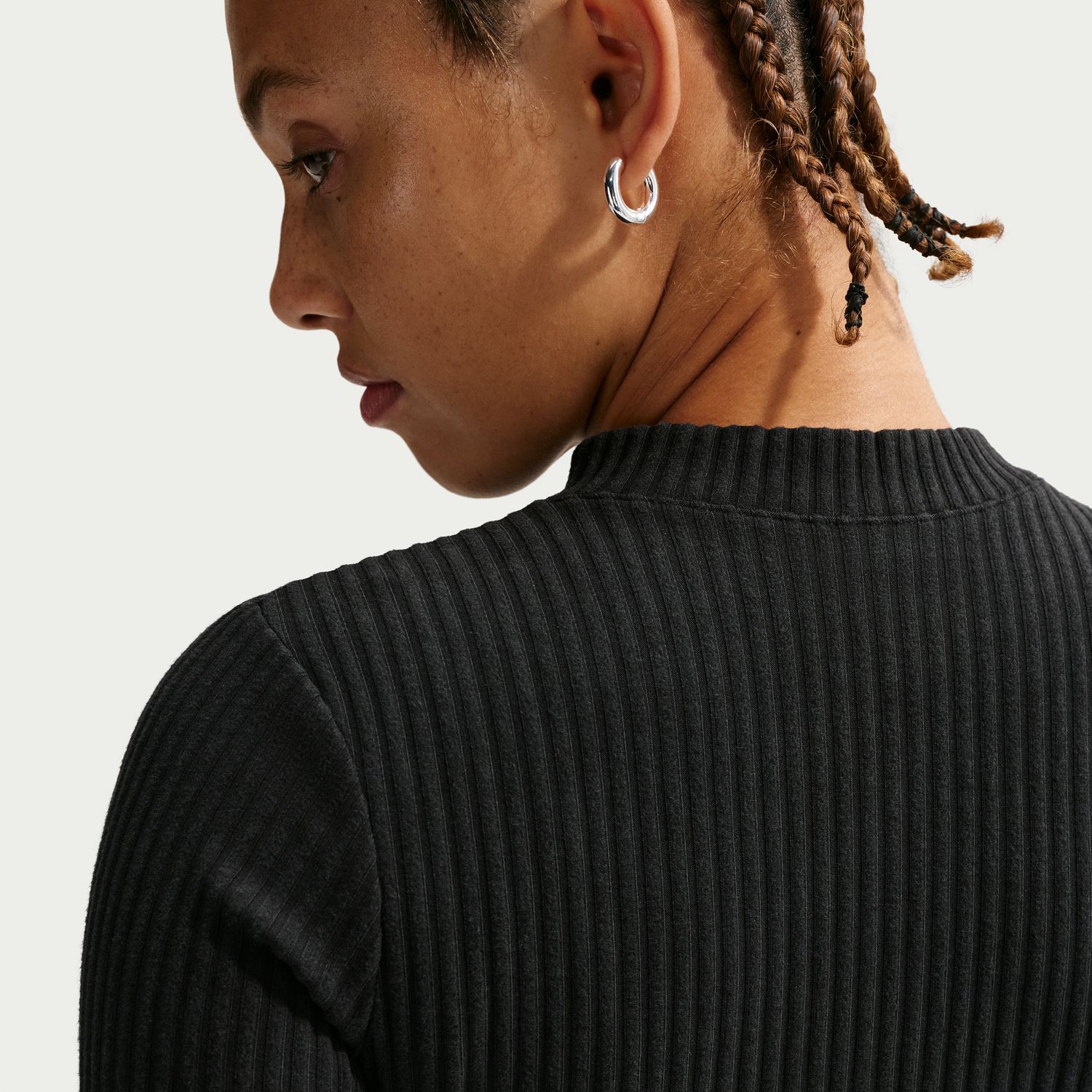 Casaco de Mulher Chill Knit Wide Rib Cardigan Preto-5