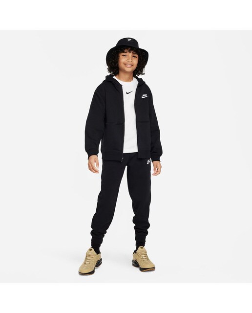 Fato de Treino de Criança Sportswear Club Fleece Preto-1