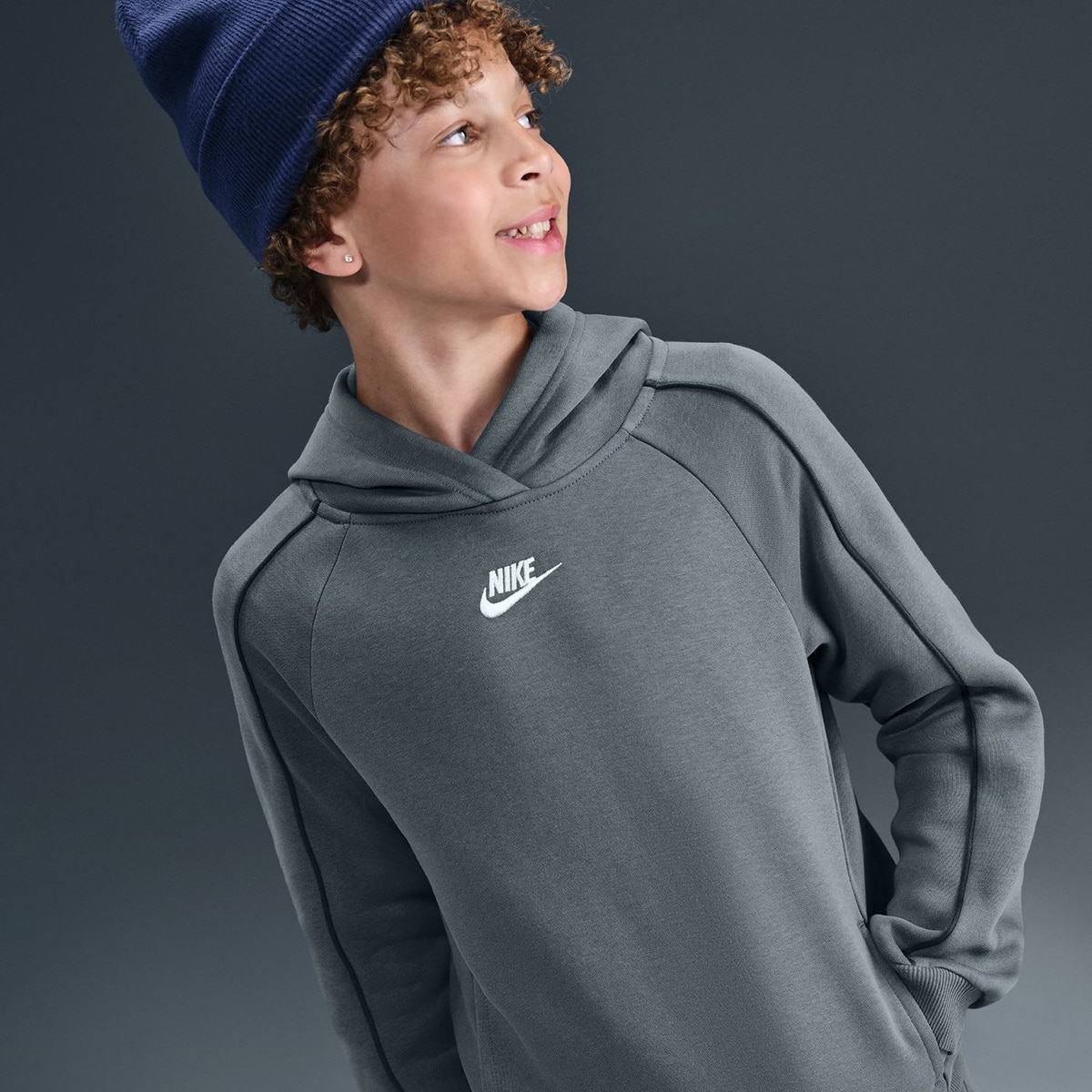 Fato de Treino de Criança Sportswear Club Fleece Cinzento-4