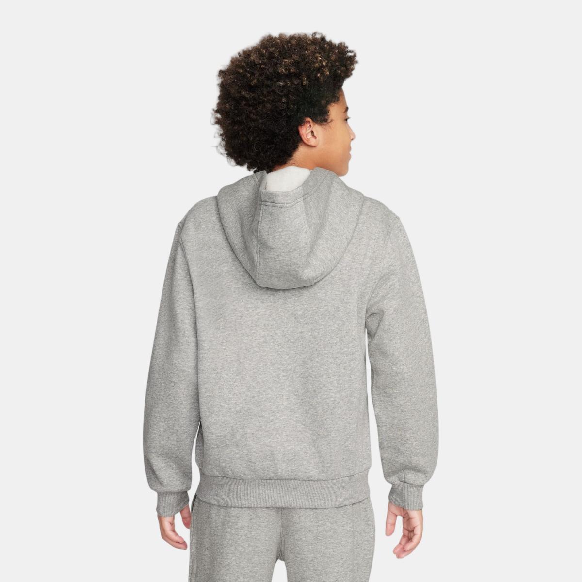 Sweatshirt Casual de Menino Sportswear Club Fleece Big Kids' Full-Zip Hoodie Preto-3