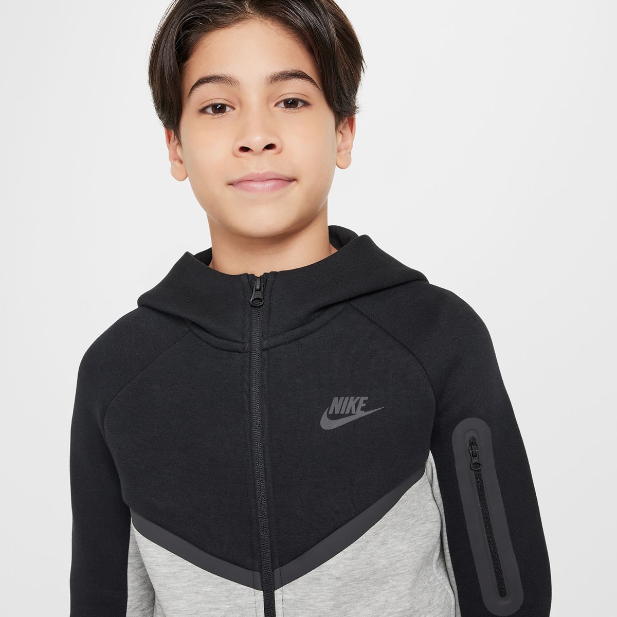 Sweatshirt de menino Sportswear Tech Fleece Nike Cinzento / Preto-4