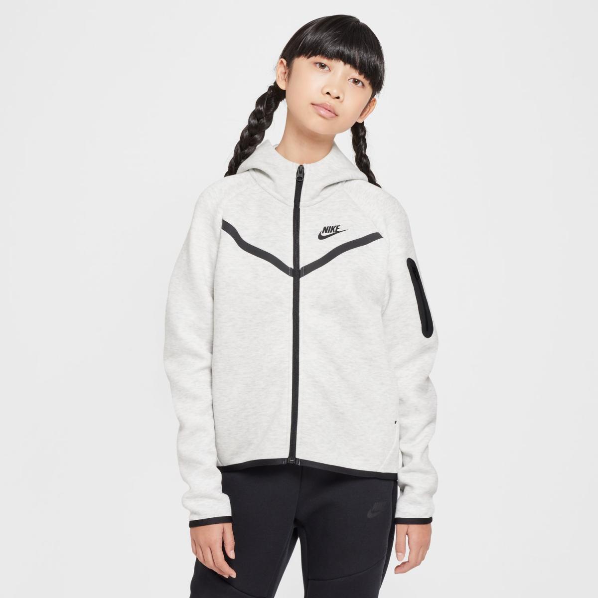 Sweatshirt de Menina G Nsw Tch Flc Hd Fz LS - Pd Cinzento-1