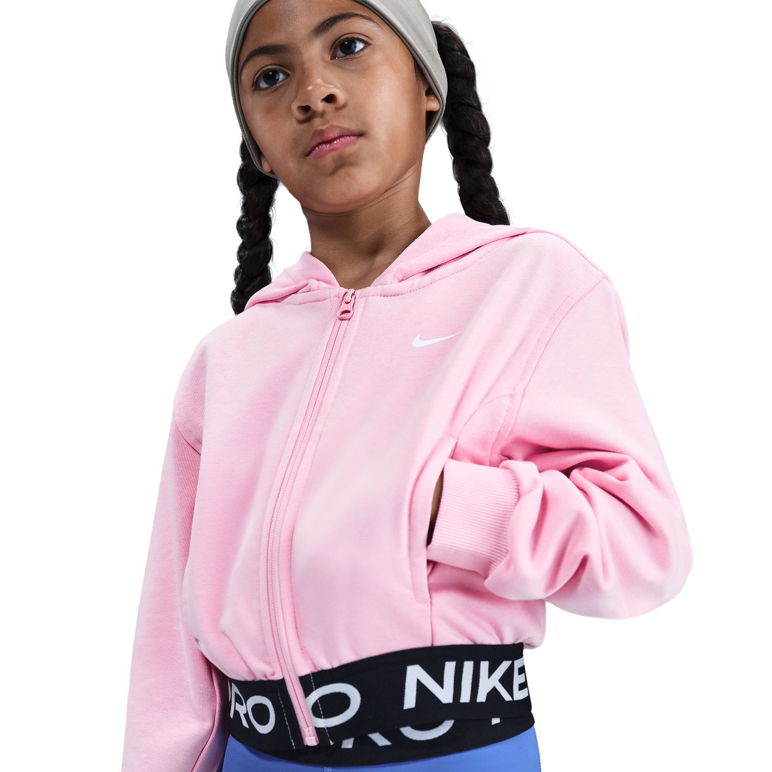 Sweatshirt de Menina Pro Dri-FIT Fleece Rosa-3