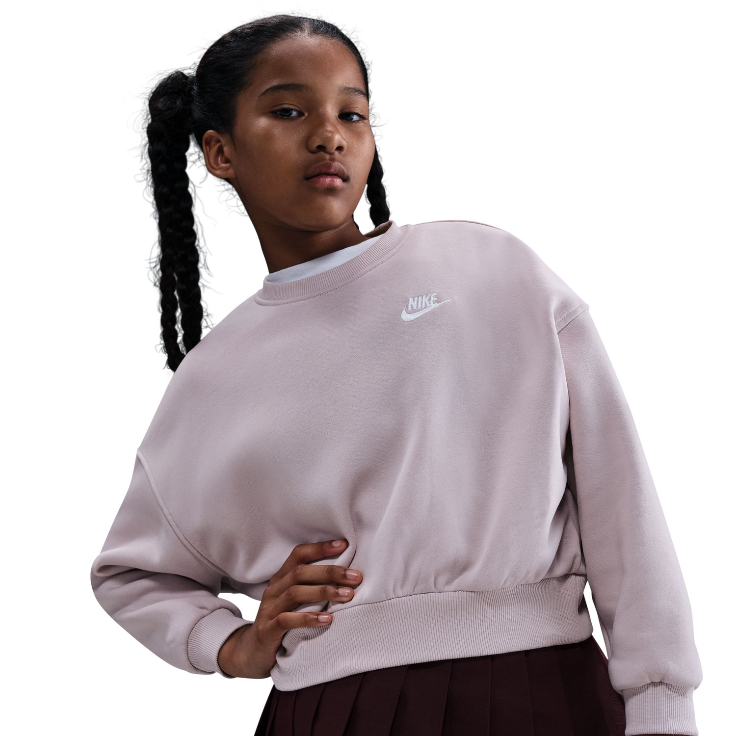 Sweatshirt de menina Sportswear Club Fleece Nike Cinzento-3