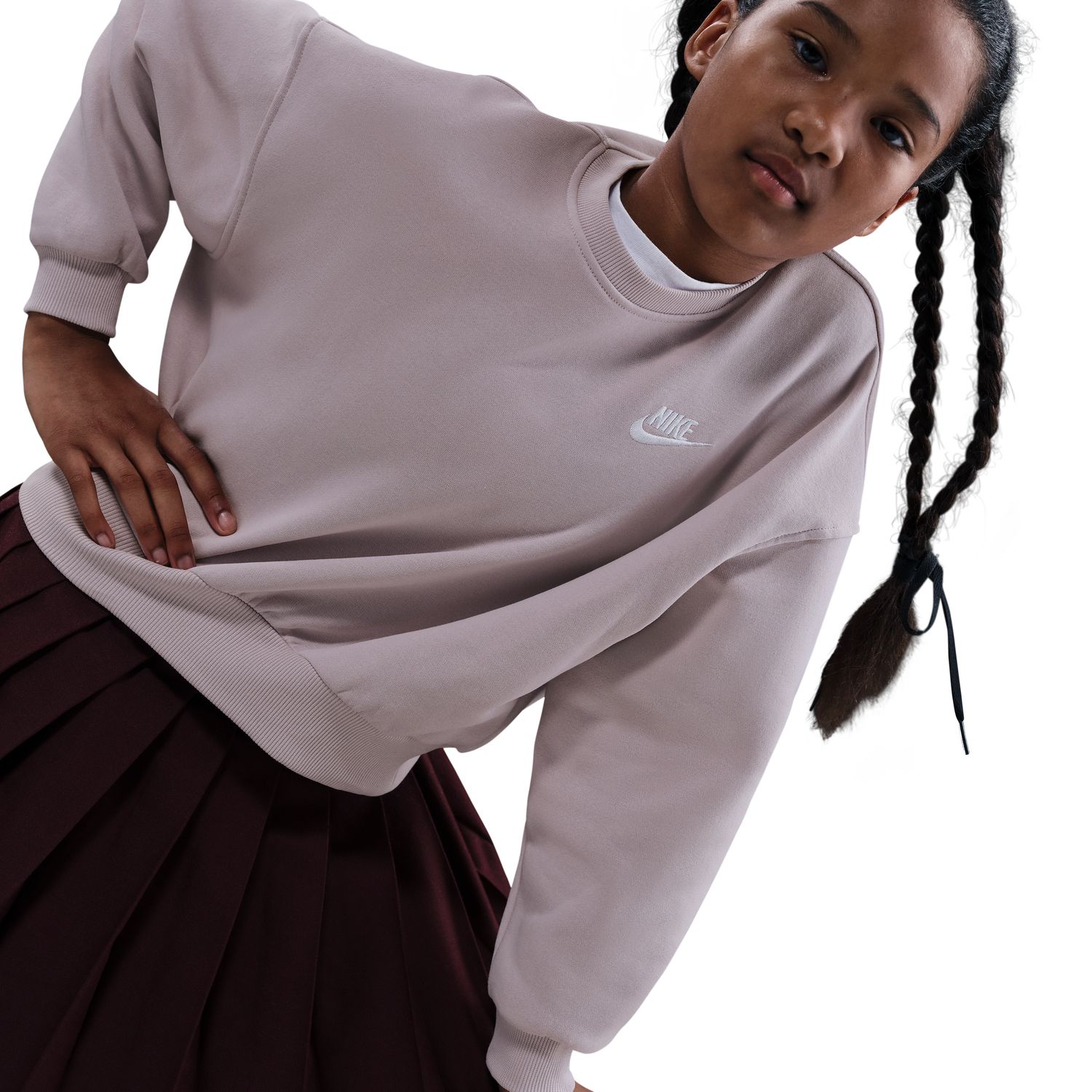 Sweatshirt de menina Sportswear Club Fleece Nike Cinzento-4