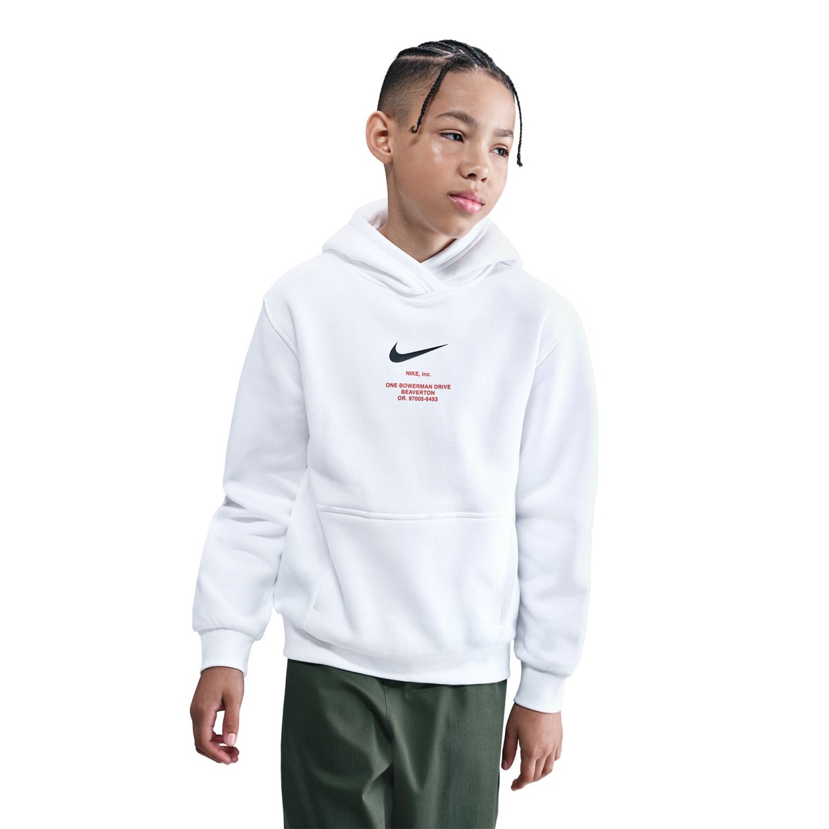 Sweatshirt de Criança Sportswear Athl Po Hoodie Bb Branco-3