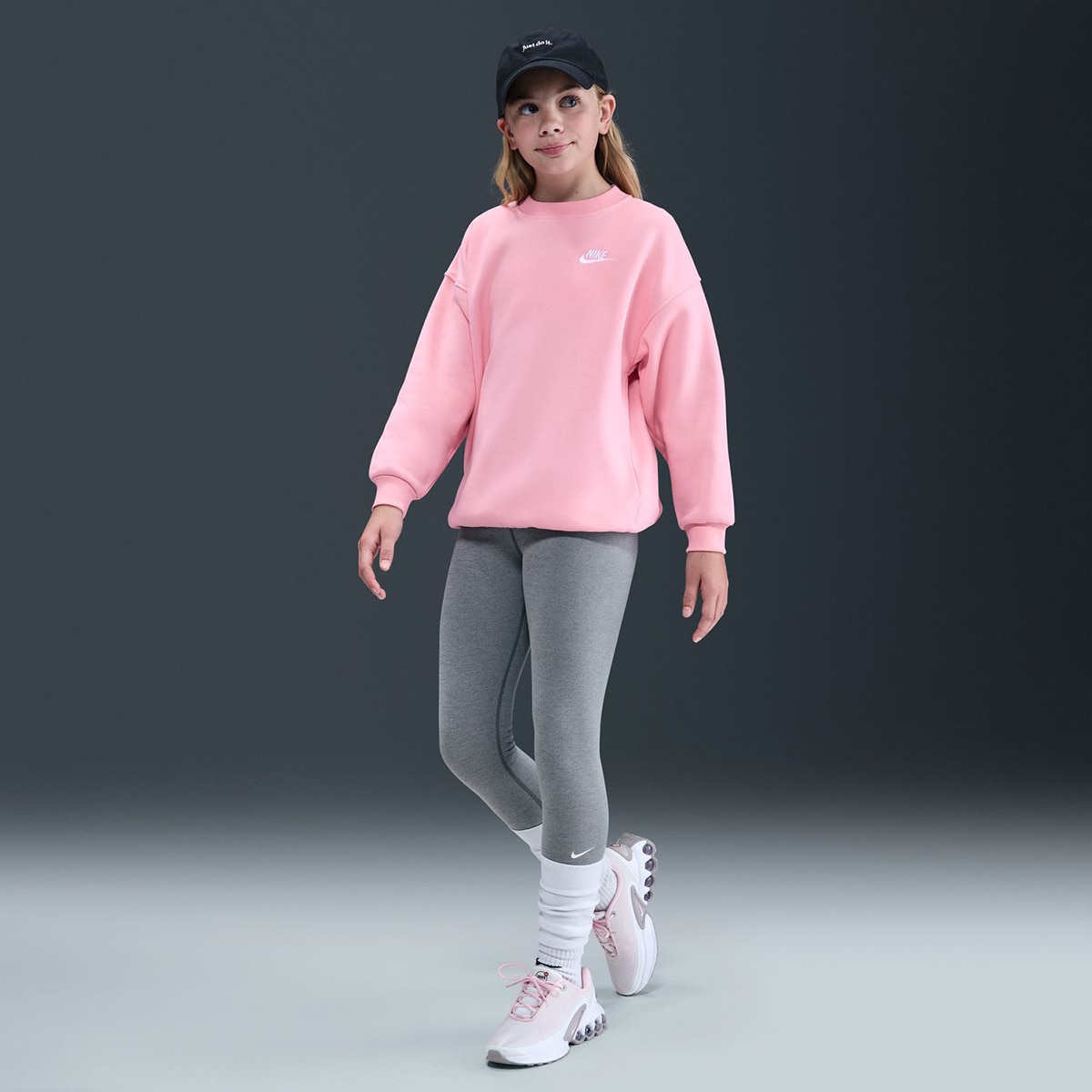 Sweatshirt de menina Sportswear Club Fleece Nike Rosa-1
