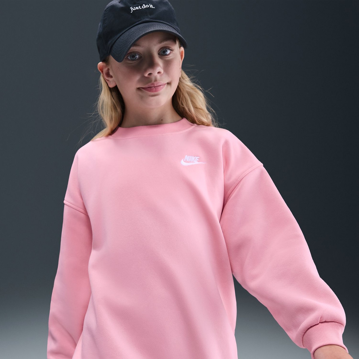 Sweatshirt de menina Sportswear Club Fleece Nike Rosa-4