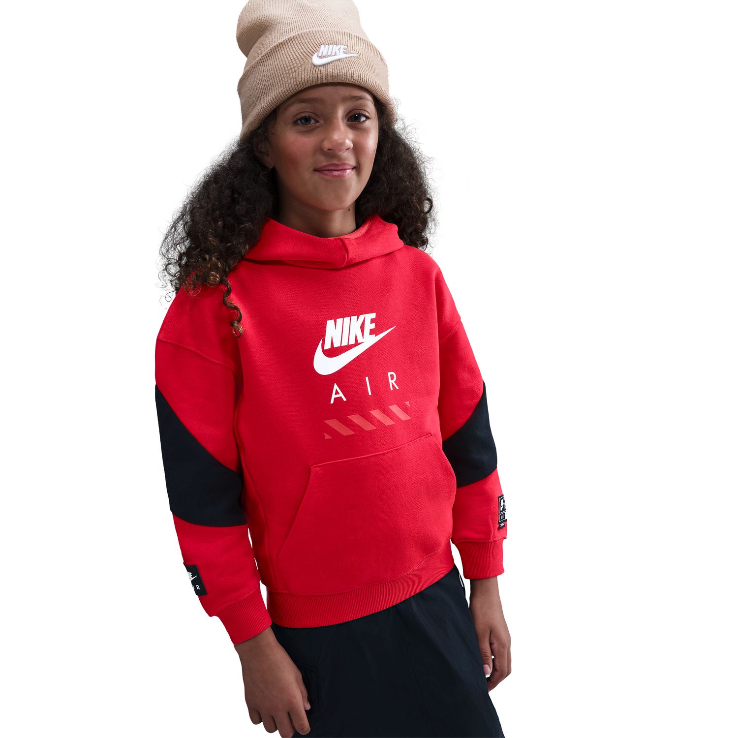 Sweatshirt de Criança Air Flc Po Hoodie Pd Vermelho-3