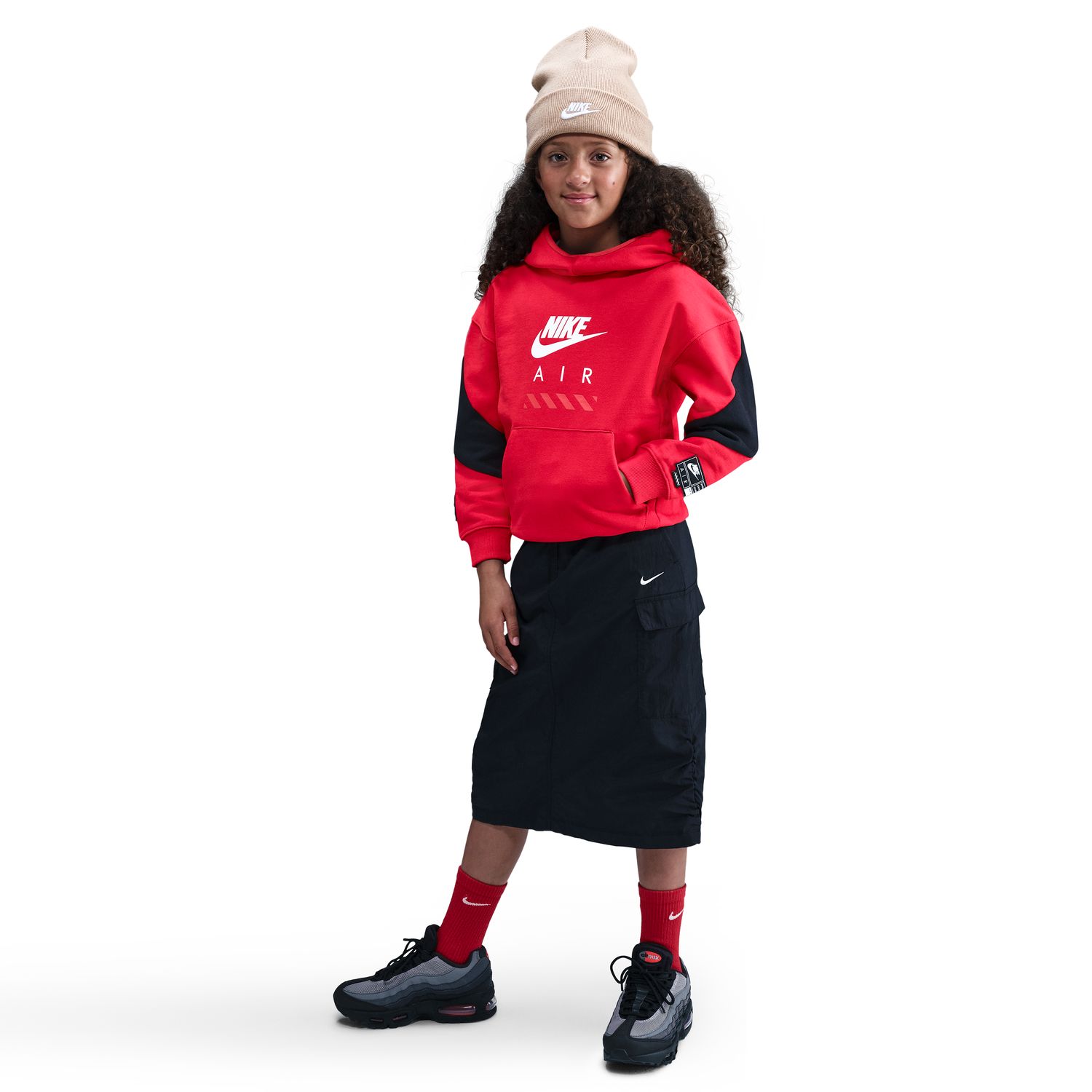 Sweatshirt de Criança Air Flc Po Hoodie Pd Vermelho-5