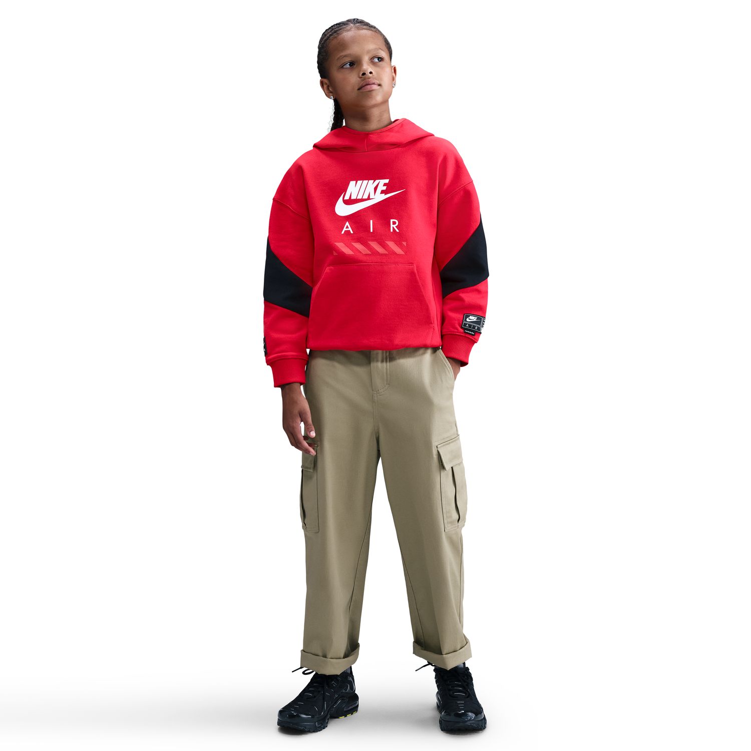 Sweatshirt de Criança Air Flc Po Hoodie Pd Vermelho-6