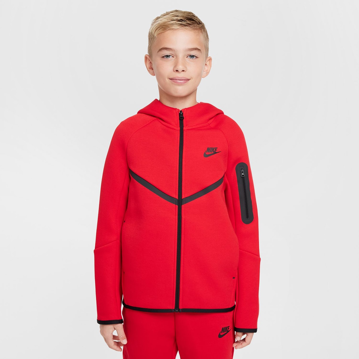 Sweatshirt de menino Sportswear Tech Fleece Nike Vermelho-1