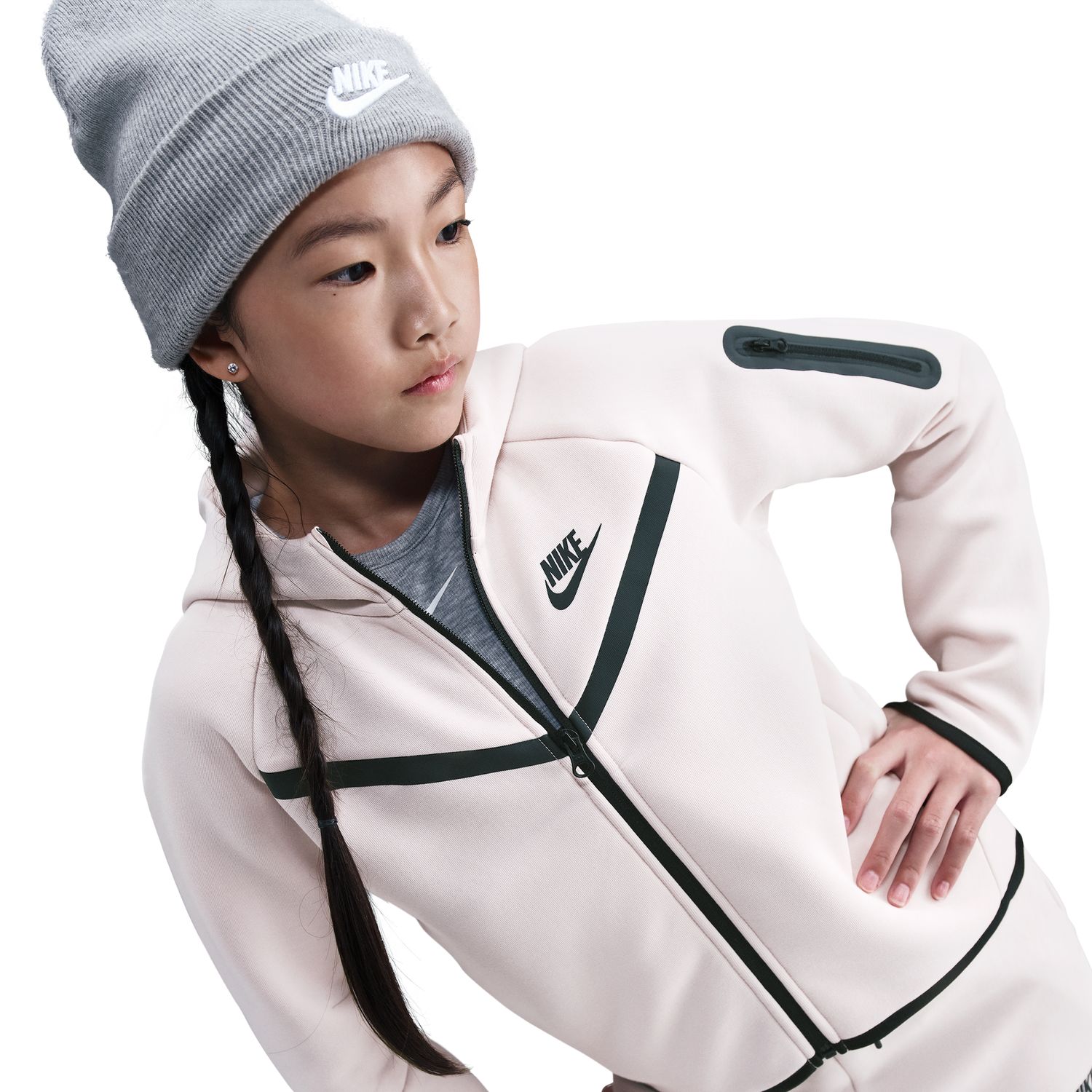 Sweatshirt de menina Sportswear Tech Fleece Nike Rosa-5