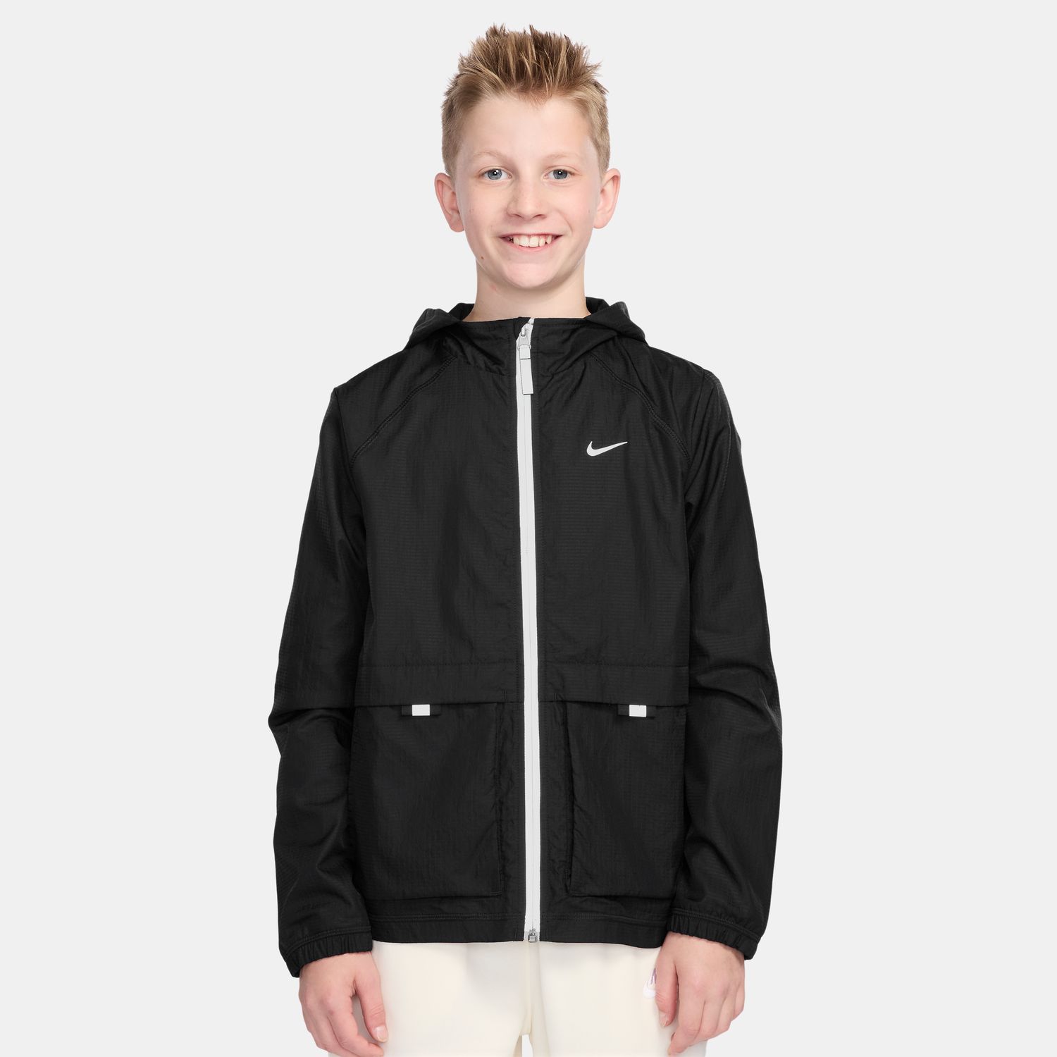 Sweatshirt de Criança City Utility Fz Wvn Jkt Preto-1