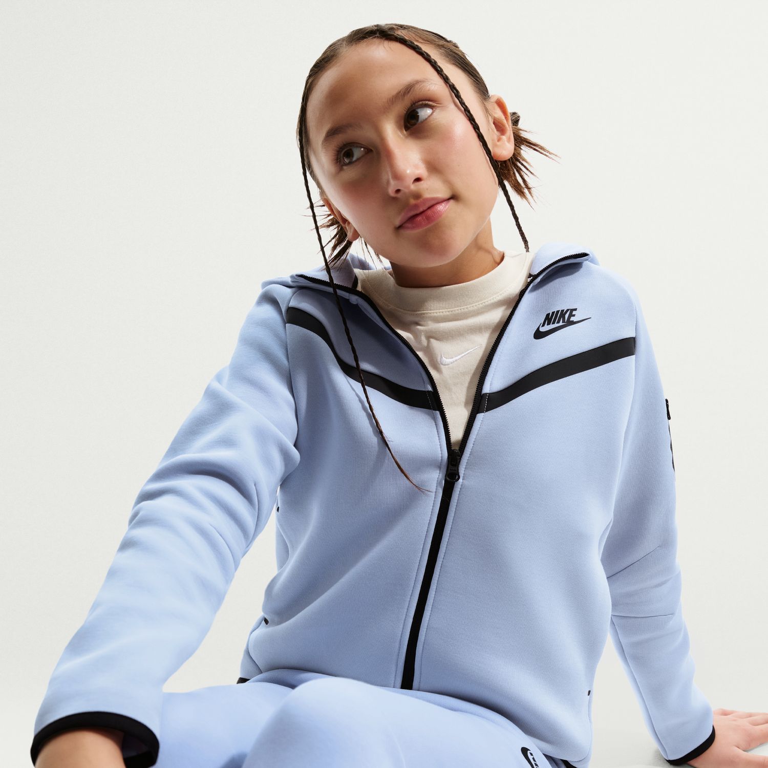 Sweatshirt de menina Sportswear Tech Fleece Nike Cinzento-5