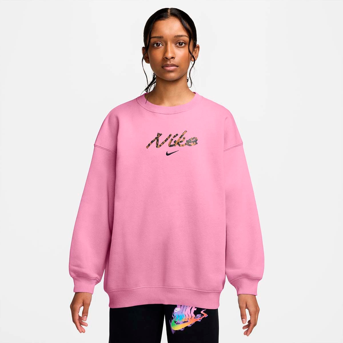Imagem 0 de Sweatshirt de Menina G Nsw Stdio Flc Ovrszd Crw Aop