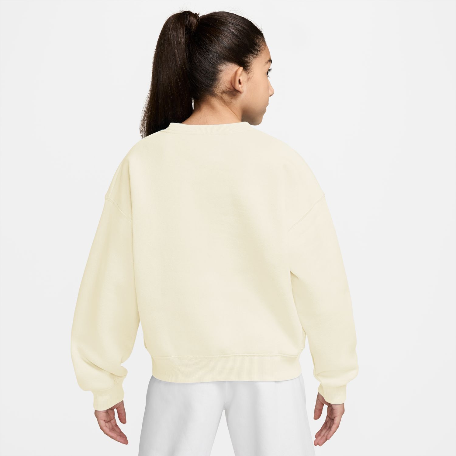 Sweatshirt de Menina G Nsw Studio Flc Bxy Os Lbr Branco-2