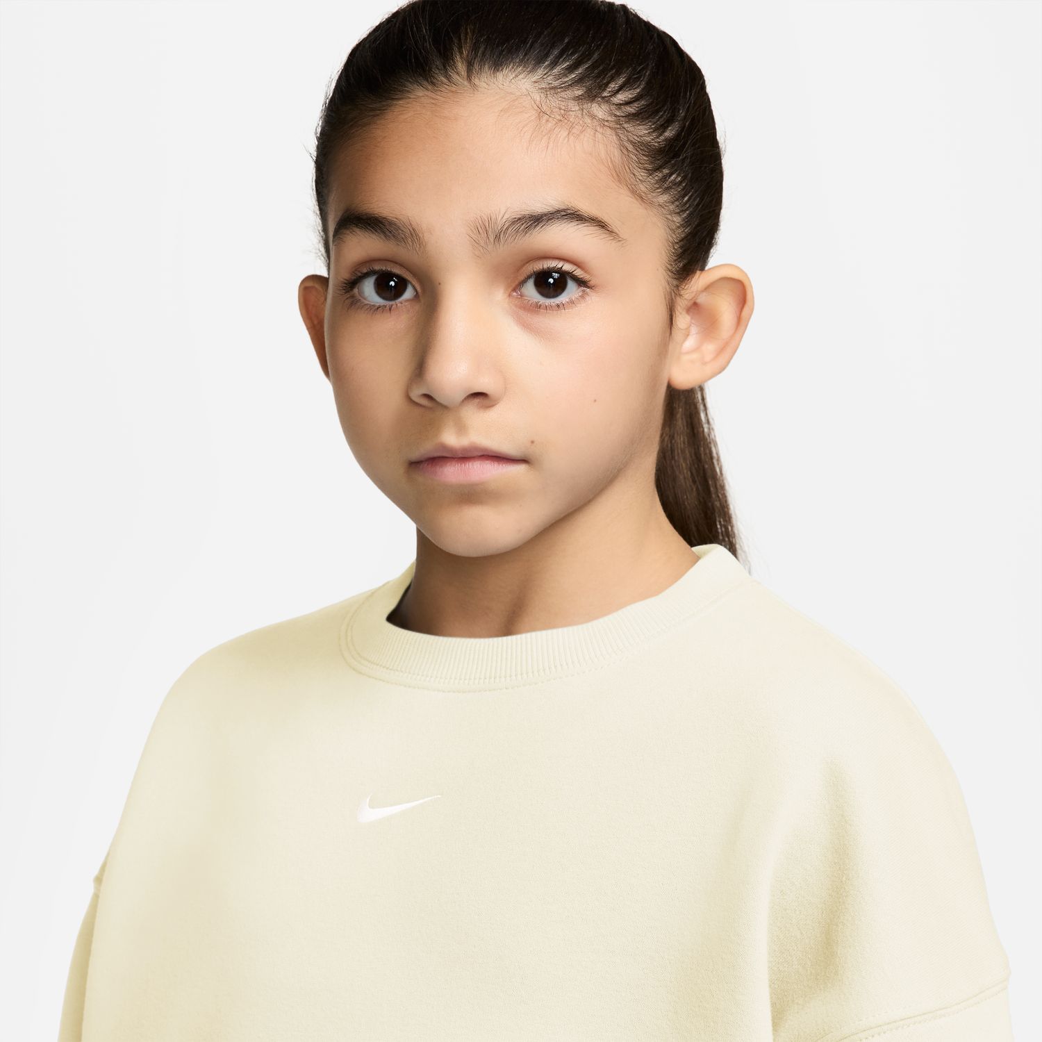 Sweatshirt de Menina G Nsw Studio Flc Bxy Os Lbr Branco-3