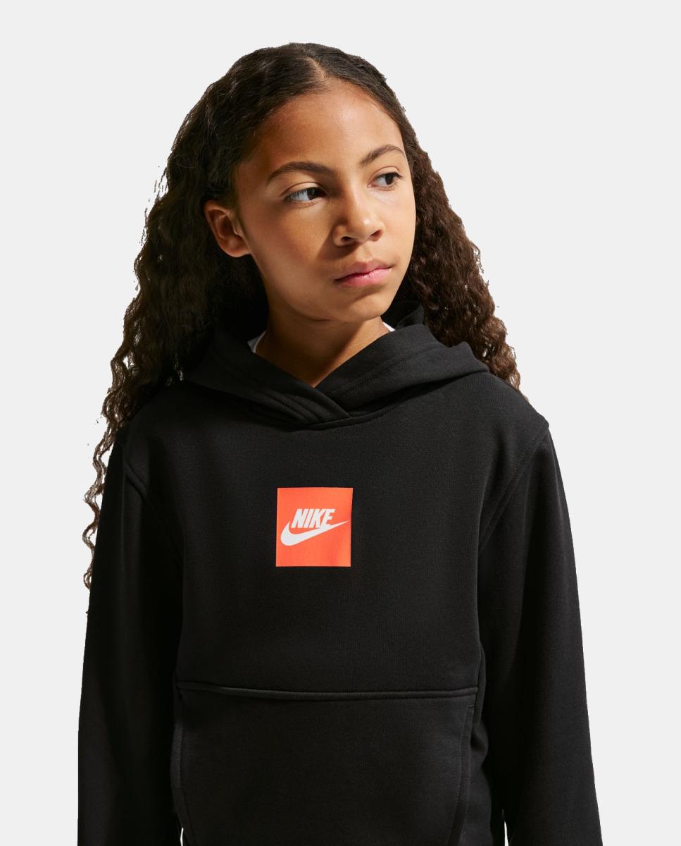 Sweatshirt de Criança K Nsw LS Ft Top Club Fam Preto-2