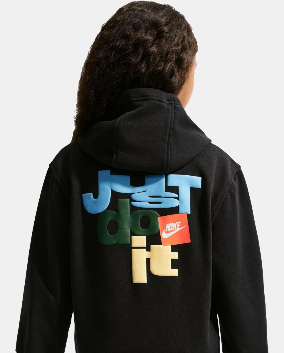 Sweatshirt de Criança K Nsw LS Ft Top Club Fam Preto-3