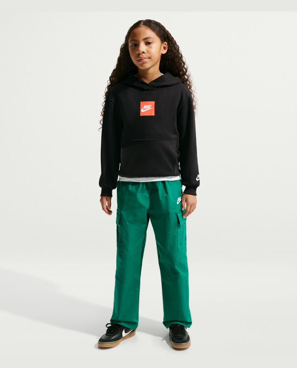 Sweatshirt de Criança K Nsw LS Ft Top Club Fam Preto-4