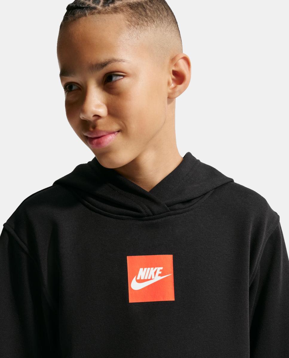 Sweatshirt de Criança K Nsw LS Ft Top Club Fam Preto-6