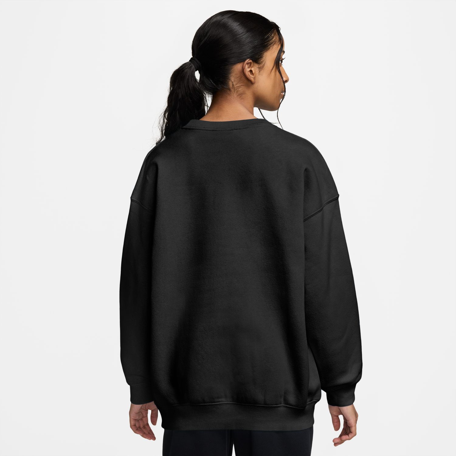 Sudadera de niñas G Nsw Stdio Flc Ovrszd Crw Aop Nike - Negro Negro-2