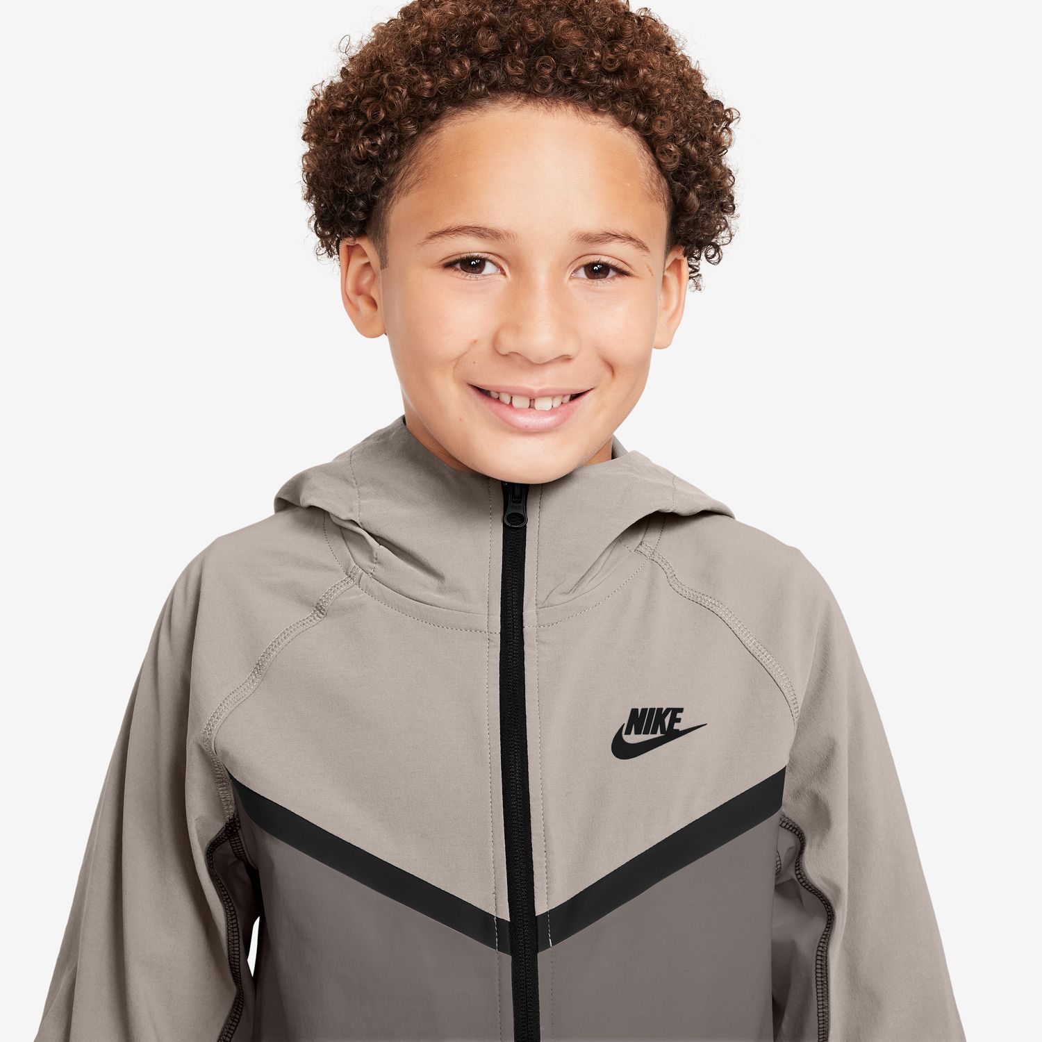 Sweatshirt de Criança B Nsw Tech Woven Fz Jkt Castanho-3