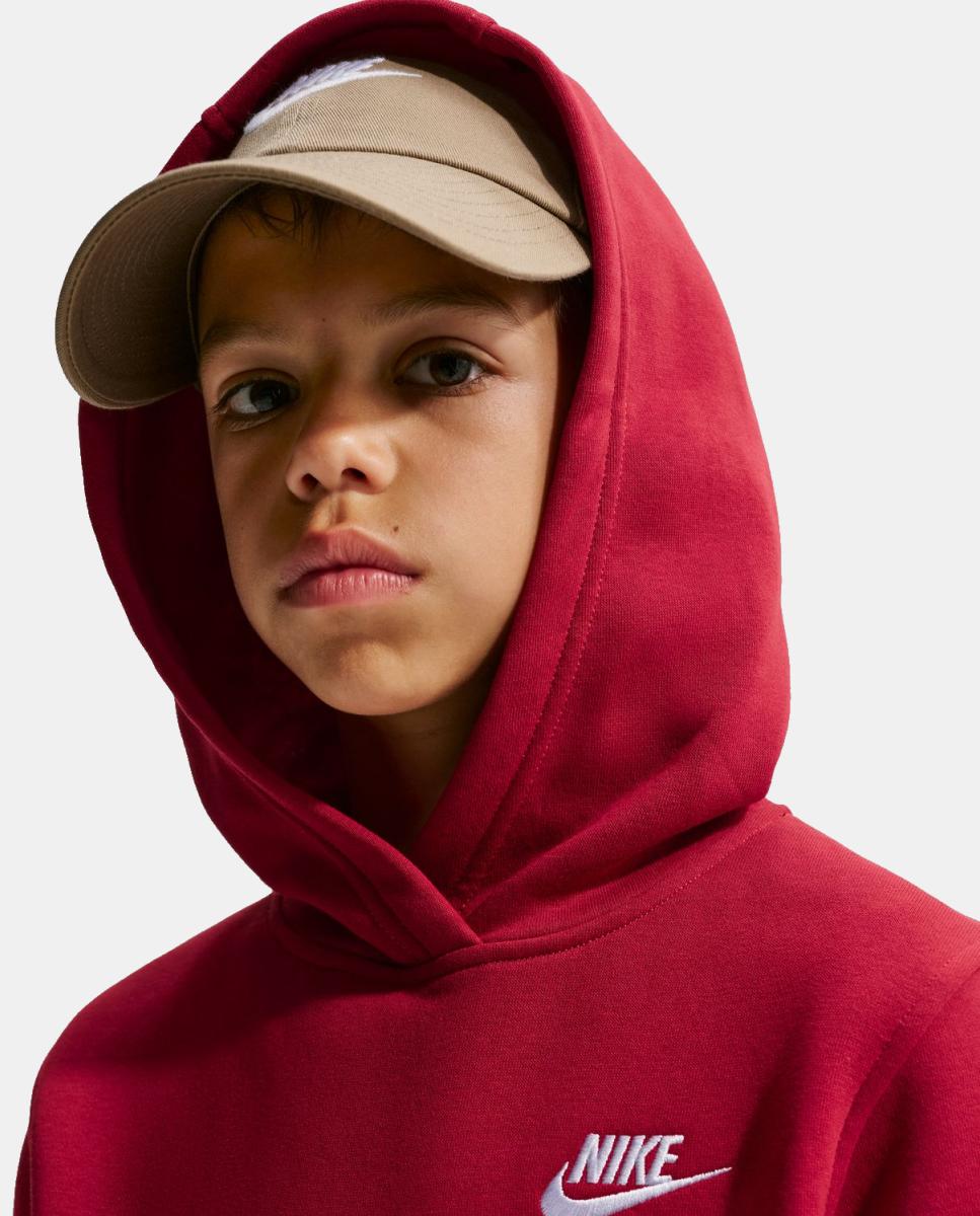 Sweatshirt de Criança K Nsw Club Flc Hdy Lbr Vermelho-3