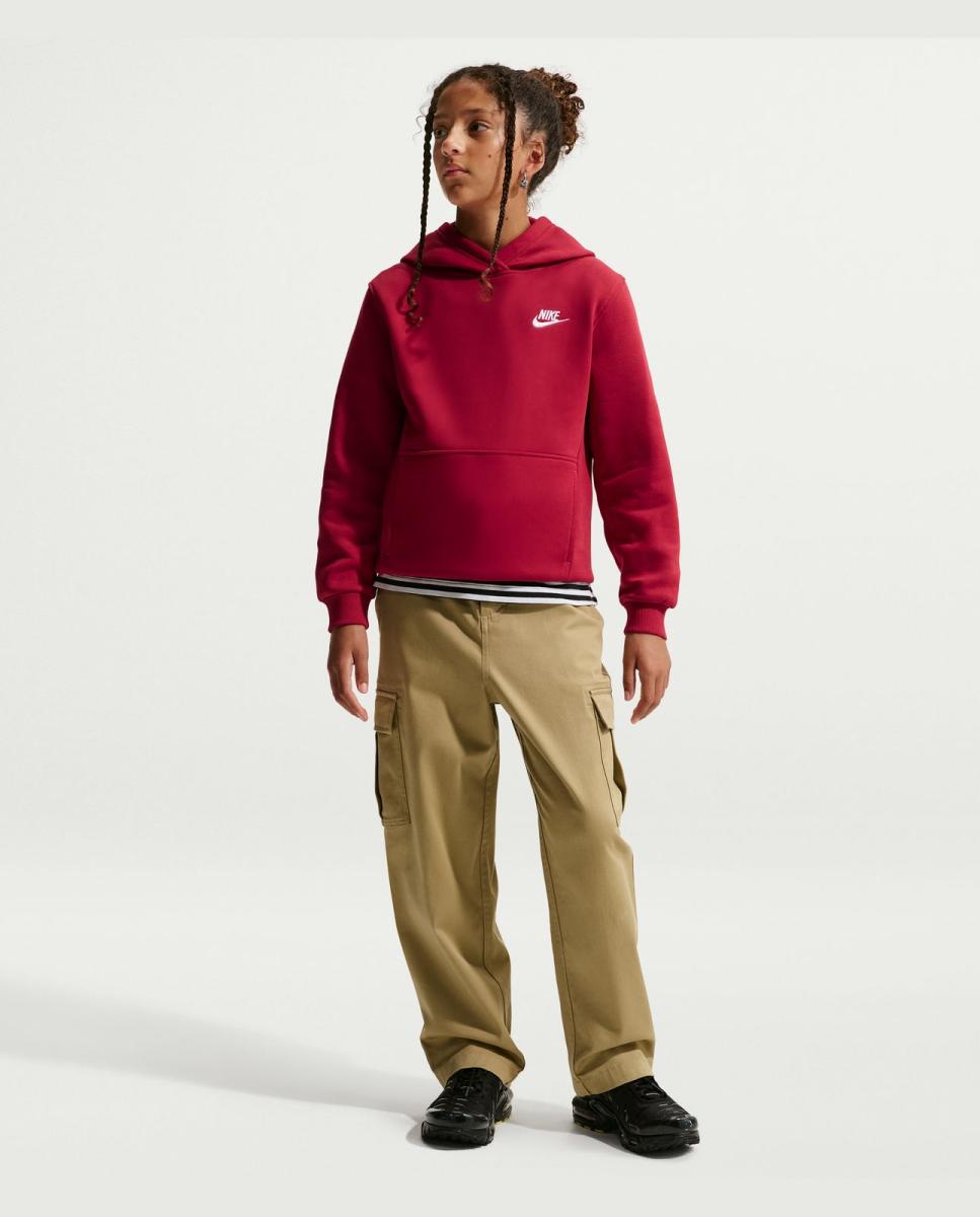 Sweatshirt de Criança K Nsw Club Flc Hdy Lbr Vermelho-6