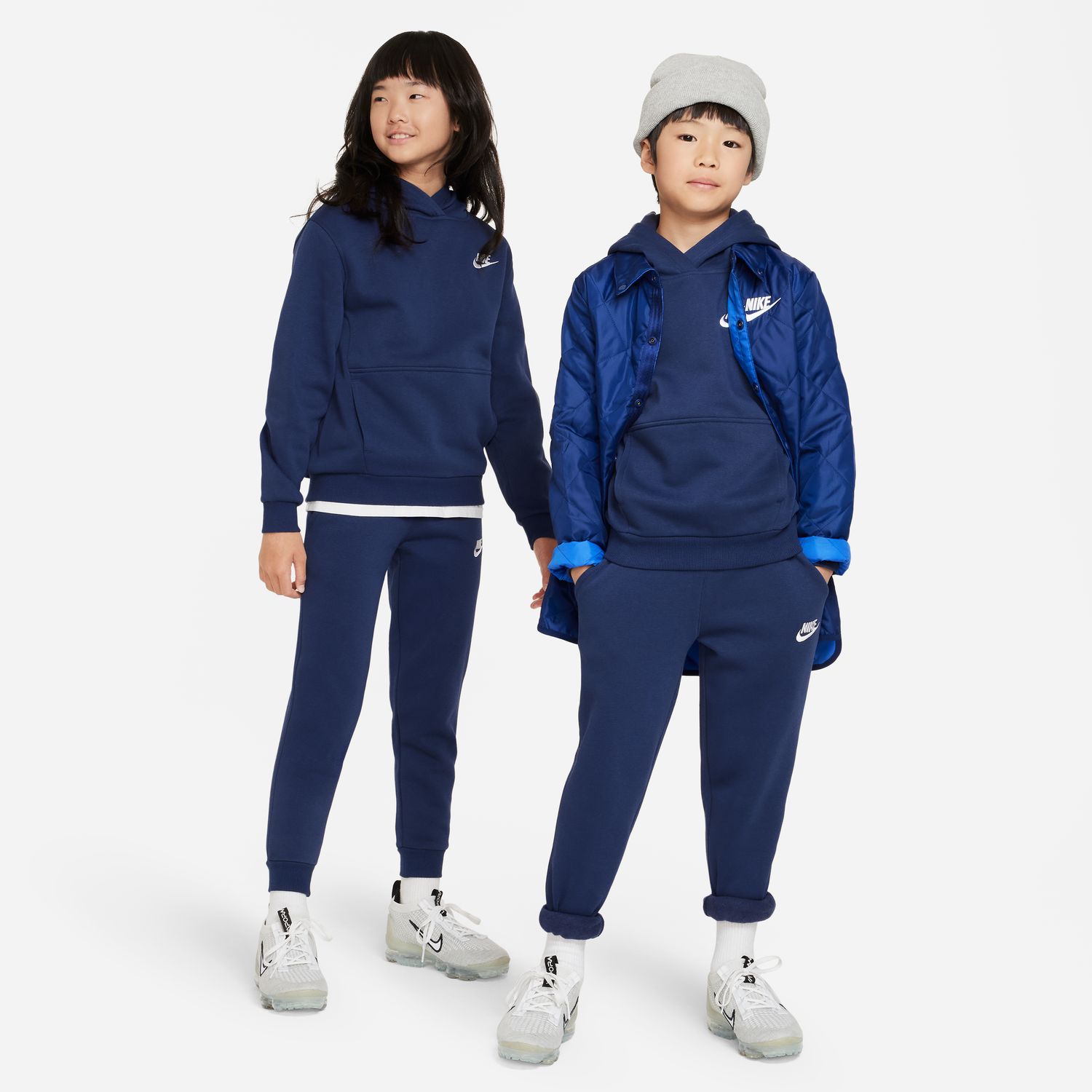 Sweatshirt Casual de Menino Sportswear Club Fleece Big Kids' Pullover Hoodie Azul-5