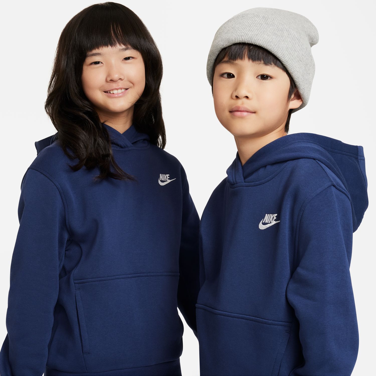 Sweatshirt Casual de Menino Sportswear Club Fleece Big Kids' Pullover Hoodie Azul-6