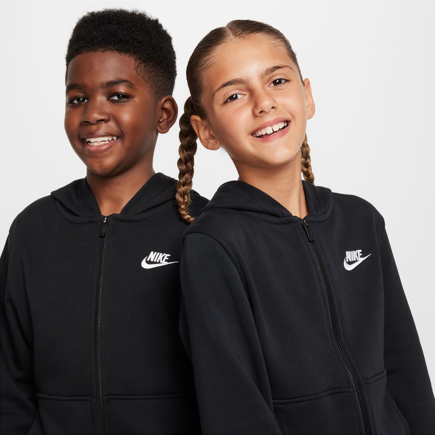 Sudaderas de Niño K NSW CLUB FT HD FZ LS LBR NIKE - Negro Negro-3