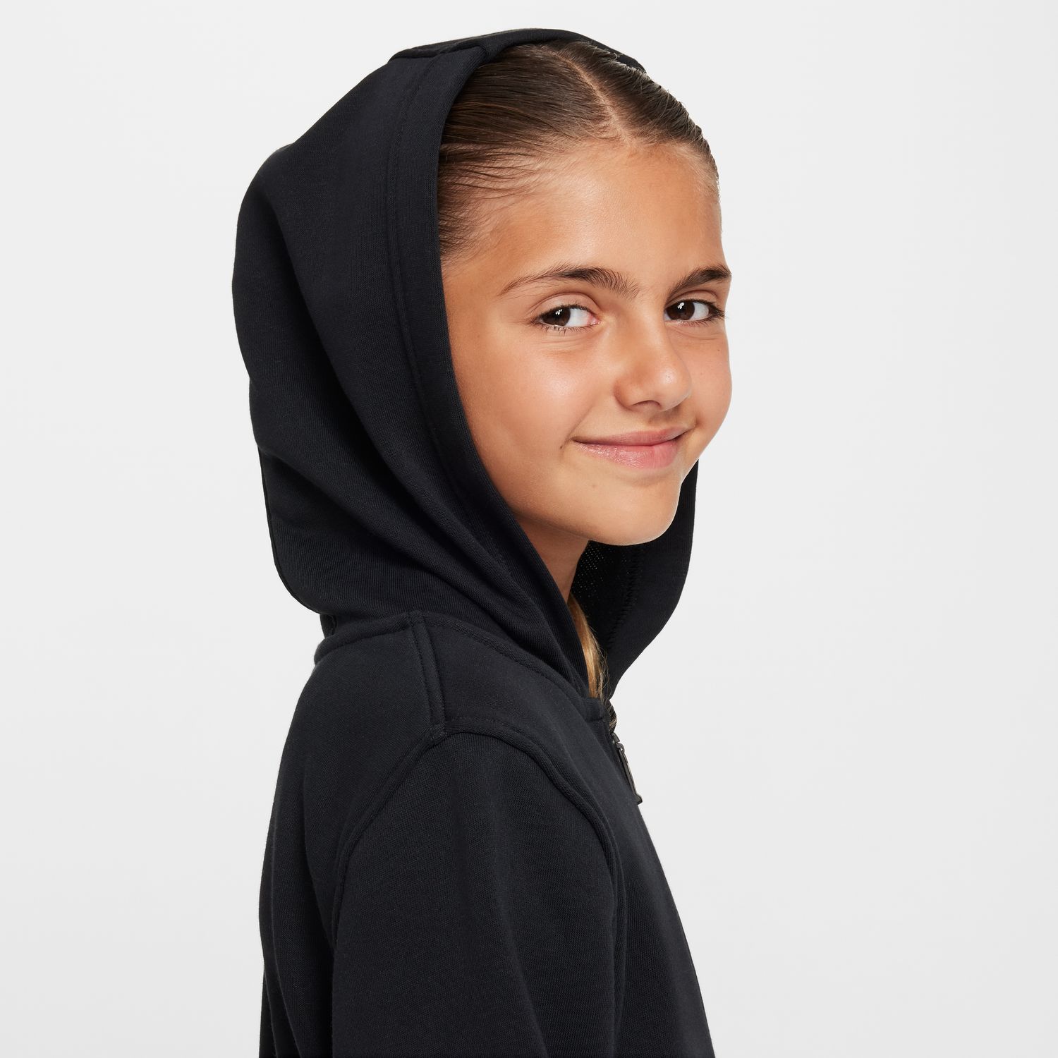 Sudaderas de Niño K NSW CLUB FT HD FZ LS LBR NIKE - Negro Negro-4