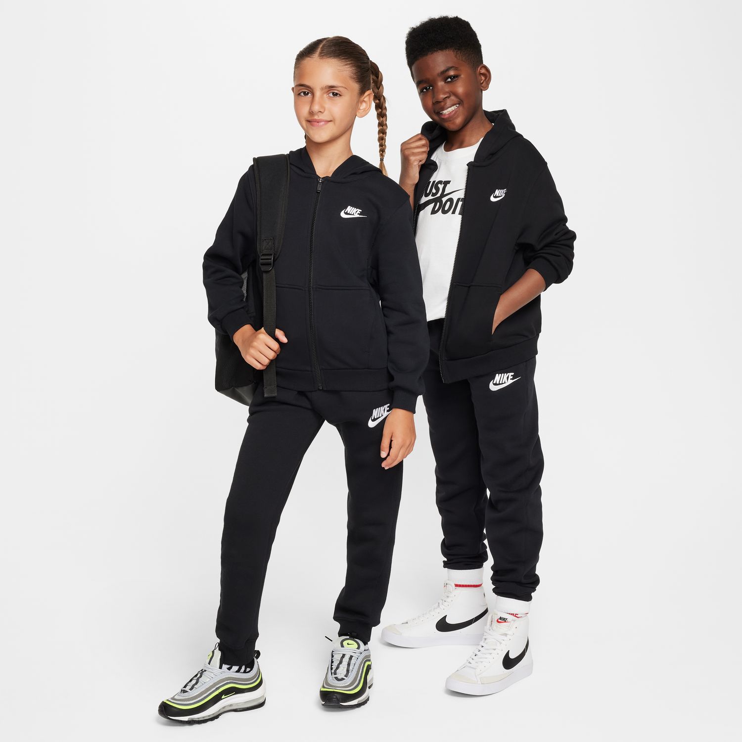 Sudaderas de Niño K NSW CLUB FT HD FZ LS LBR NIKE - Negro Negro-6