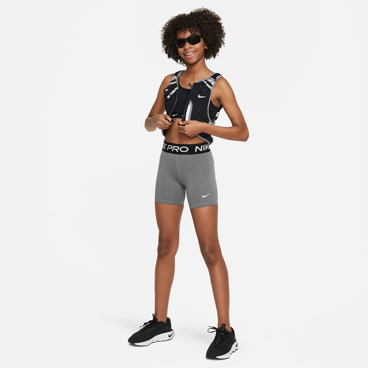 Leggings Tipo Calções de Menina Pro 3'' Cinzento-5