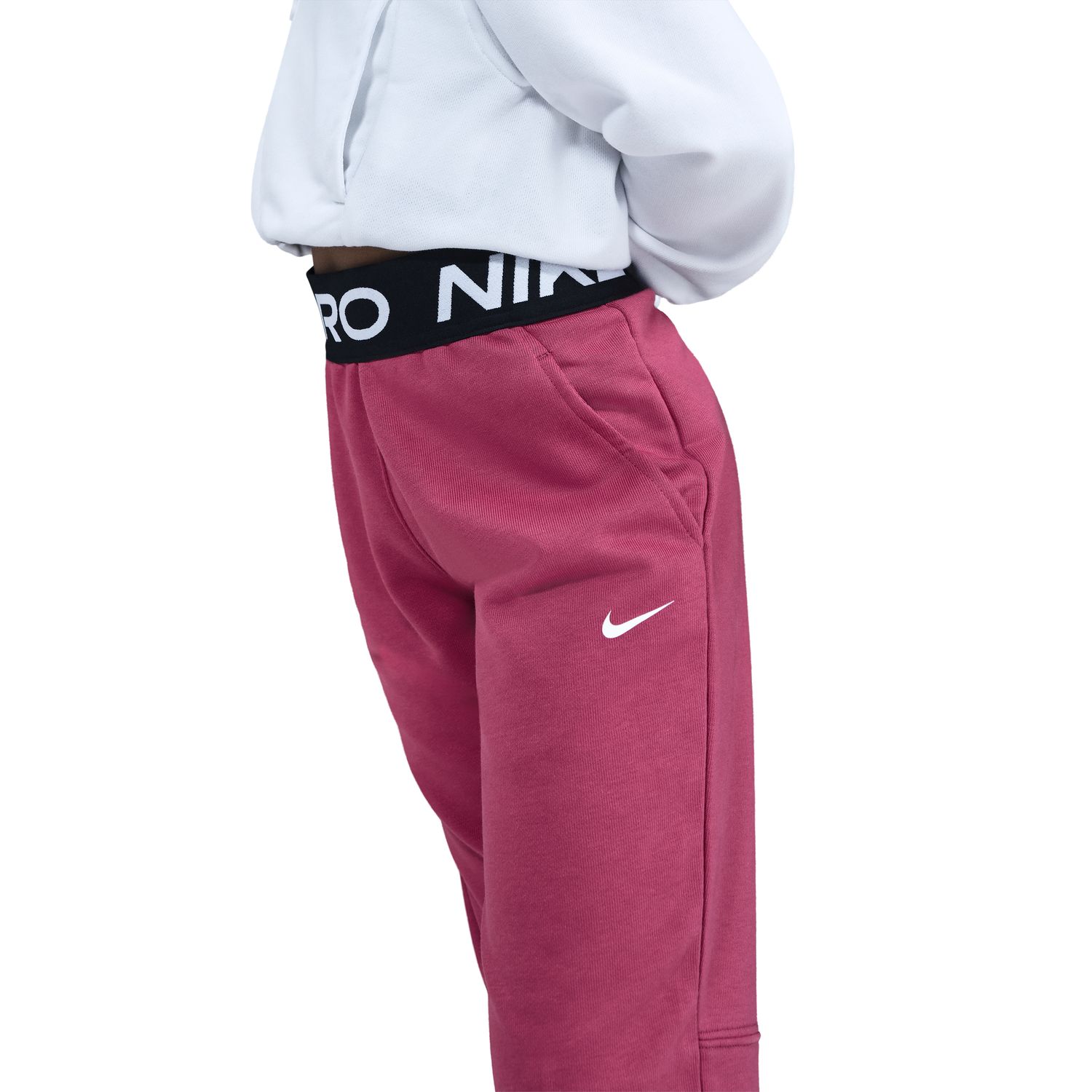 Calças de Menina Pro Dri-FIT Flc Jggr Vermelho-3