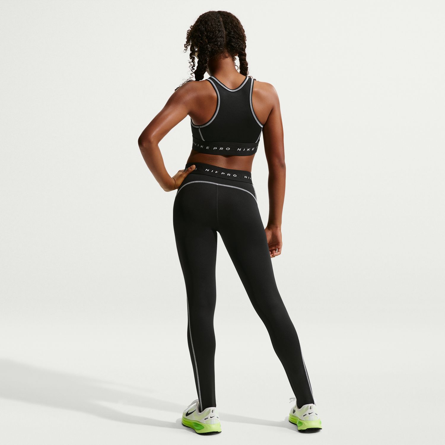 Calças de malha de menina Pro Nike Preto-2