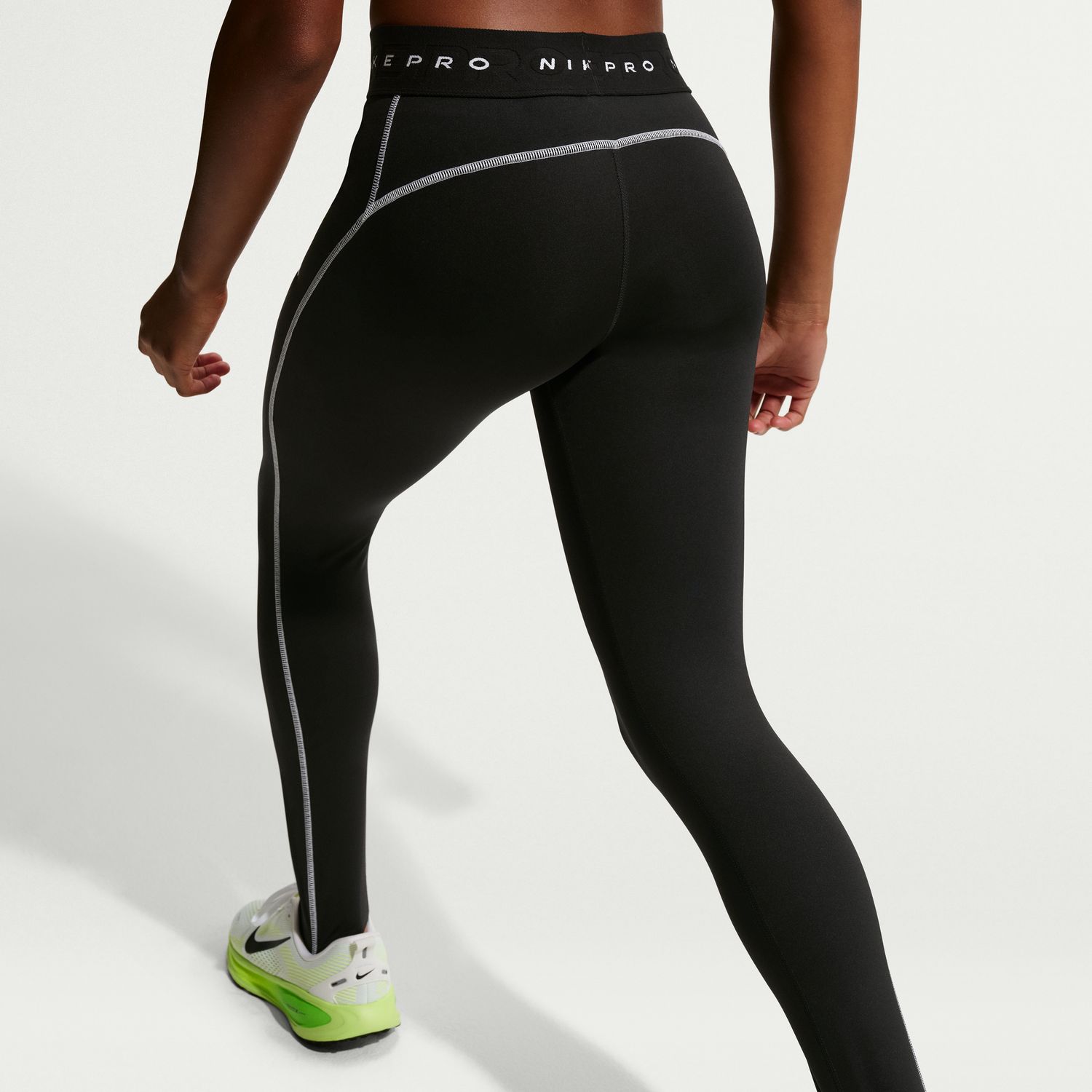 Calças de malha de menina Pro Nike Preto-4