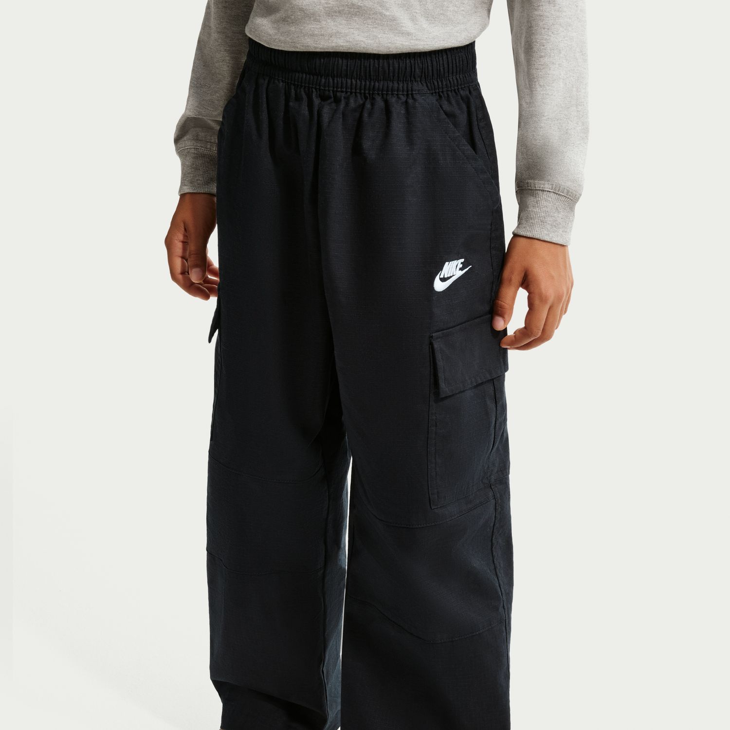 Calças de Criança Club Woven Cargo Preto-5