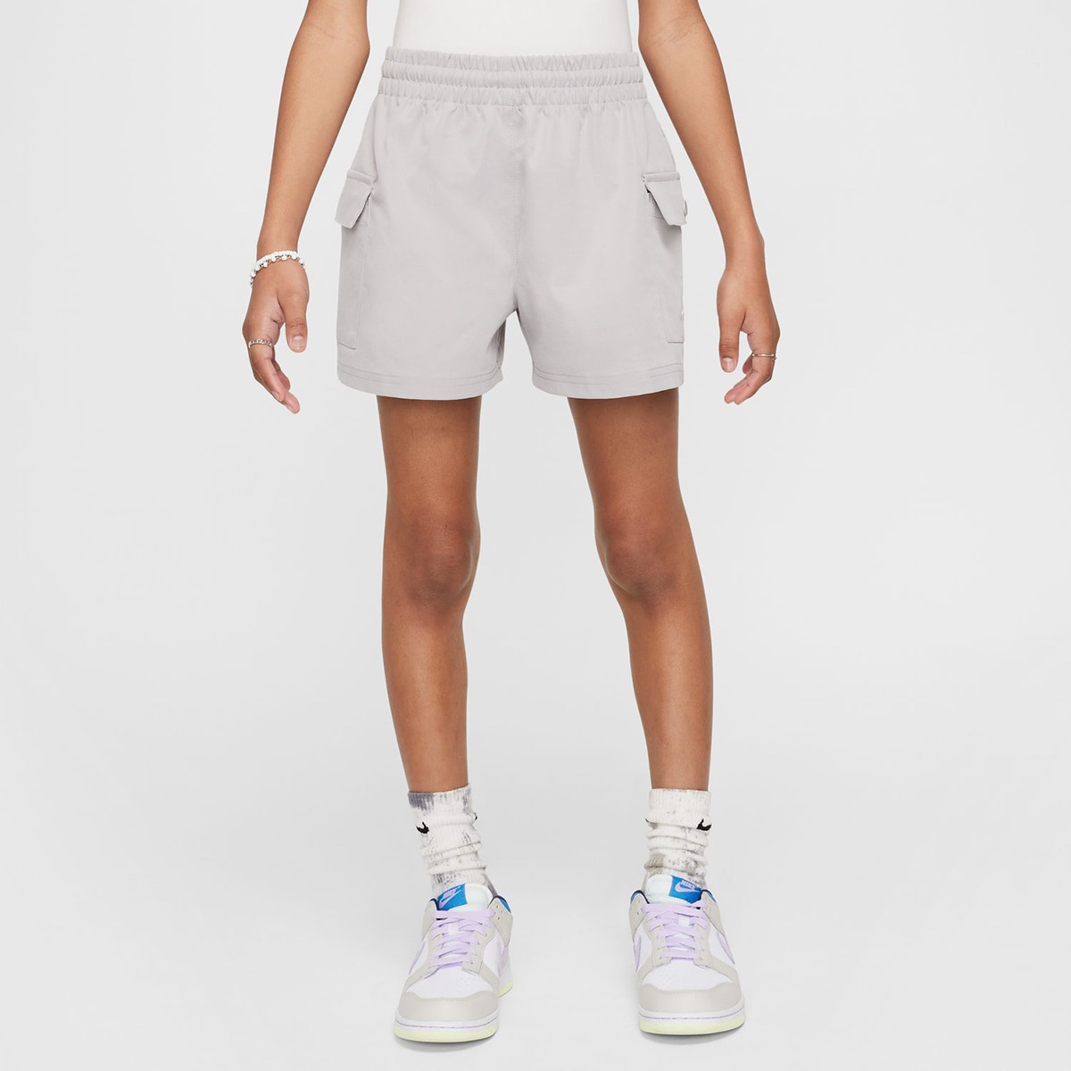 Calções de Menina Sportswear Cinzento-3
